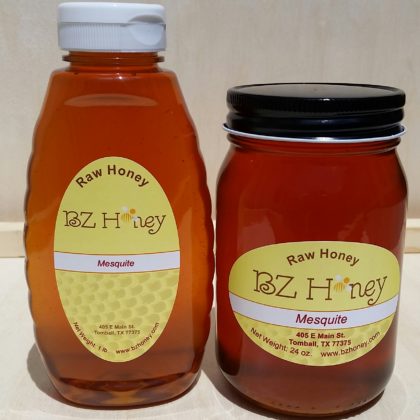 BZ Honey - Our mesquite honey from the Southwest US is light, sweet, and has a memorable mesquite flavor, more delicate, but similar to mesquite smoke.